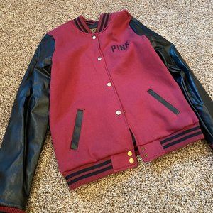 Pink brand varsity jacket - small